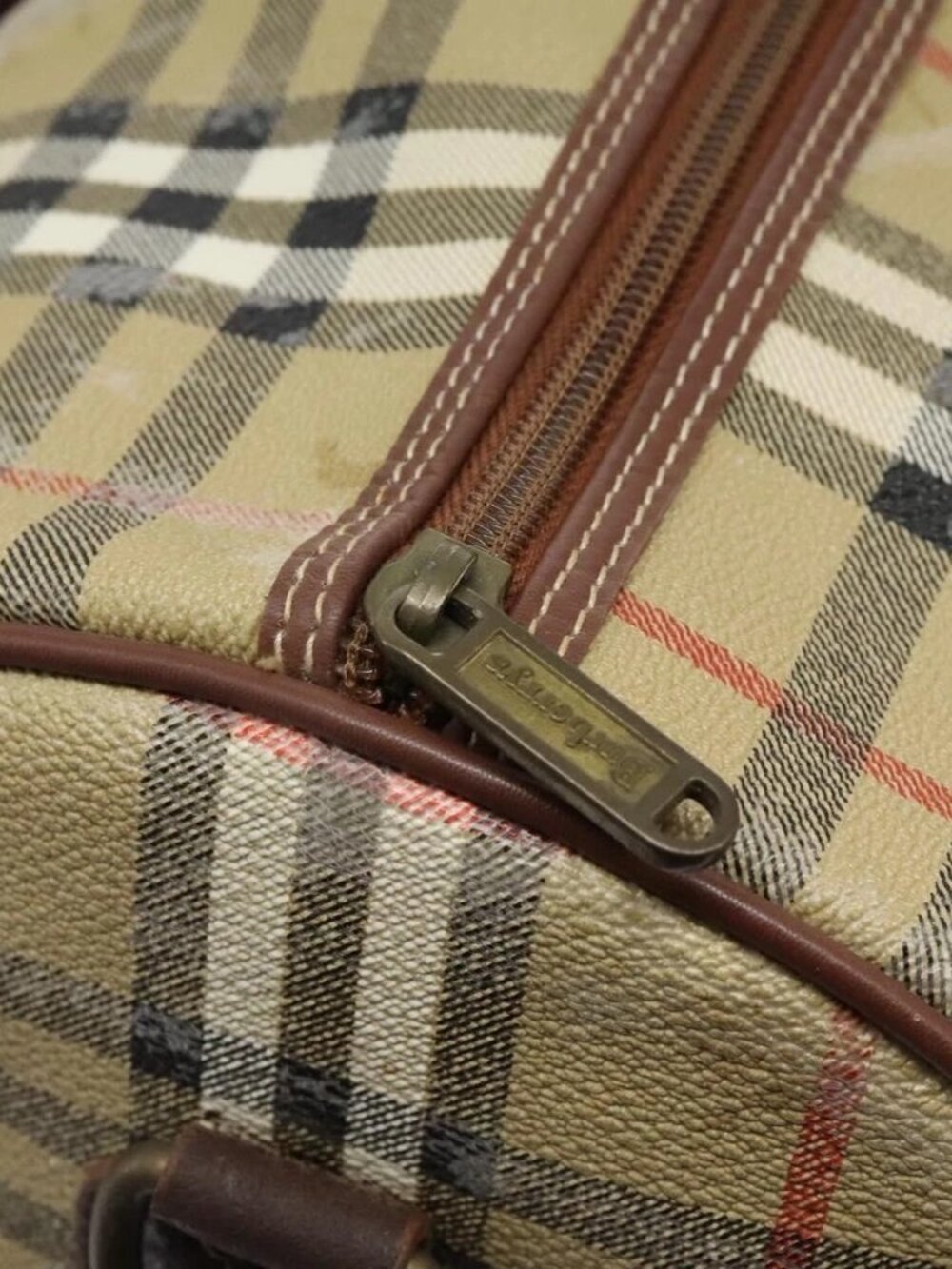 Burberrys Nova Check Boston Bag PVC 2way Beige Auth EC382 - Picture 14 of 16